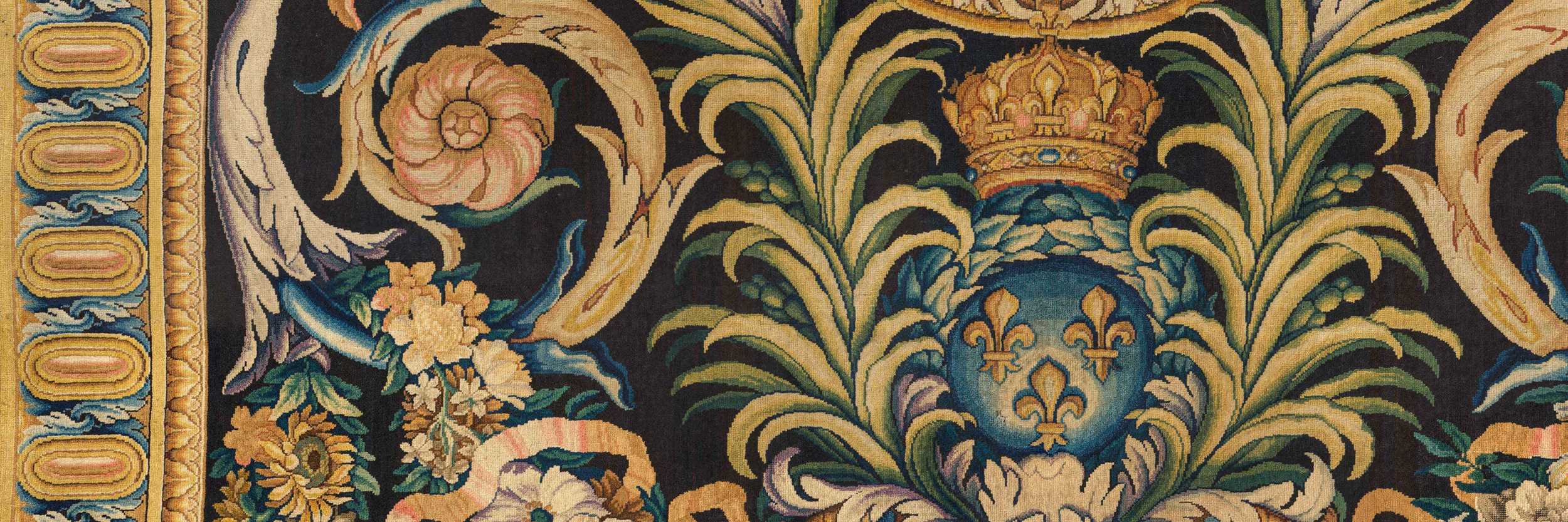The Met Museum, A King’s Carpet: Louis XIV and the Savonnerie: In 1668, King Louis XIV of France commissioned the Paris-based Savonnerie manufactory to create the largest carpet ever woven. Composed of 92 individual pieces, the carpet was intended to