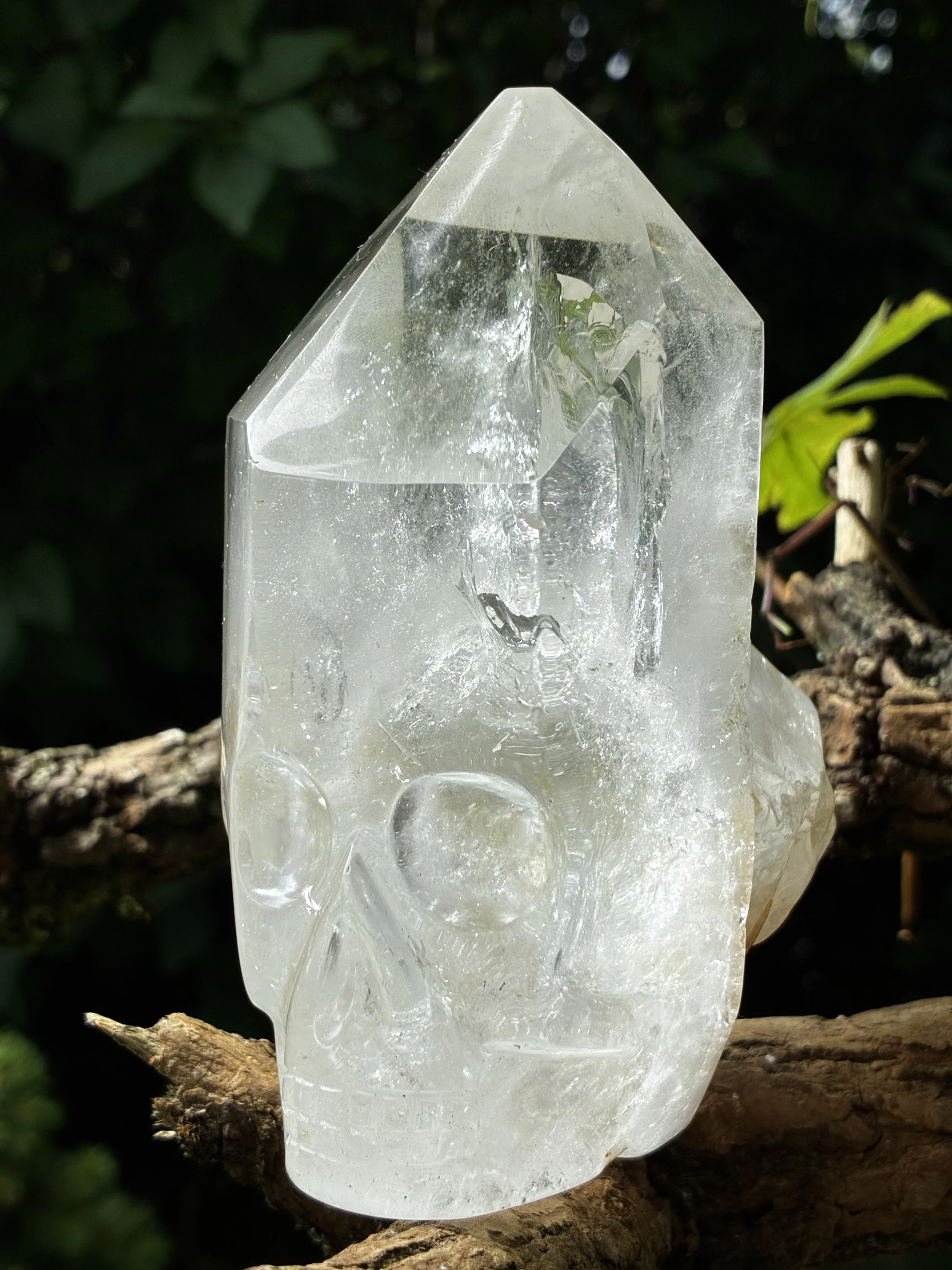 Brazilian Clear Quartz Skull Point with Natural Companion Crystal – 638g