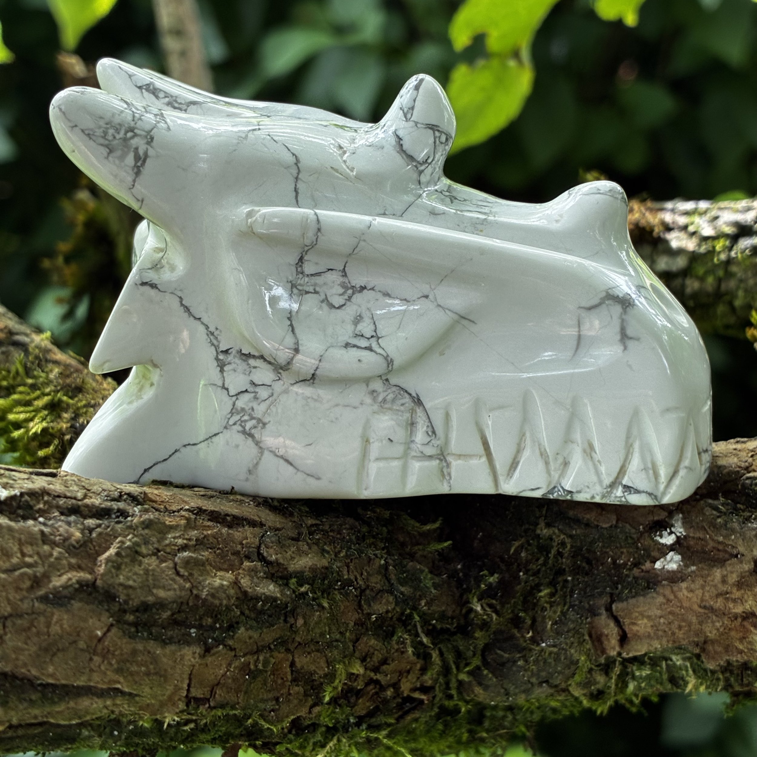 Brazilian Howlite Dragon Carving – 213g