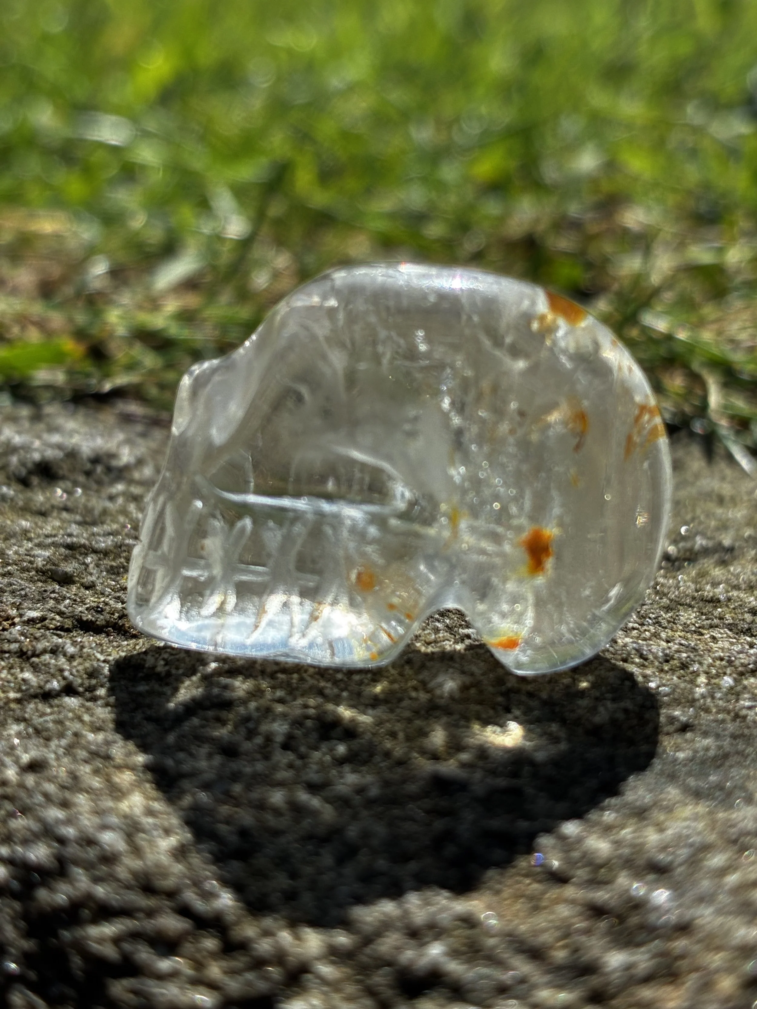 Rare Gem Quality Topaz Flat Skull Carving, 15g
