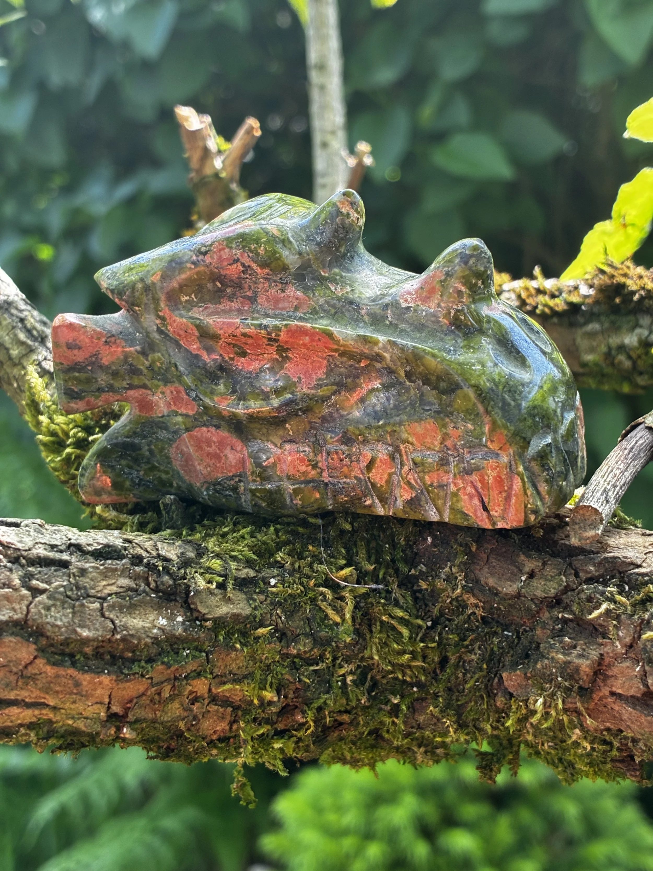 Kara: Unakite Brazilian Carved Dragon, 182g