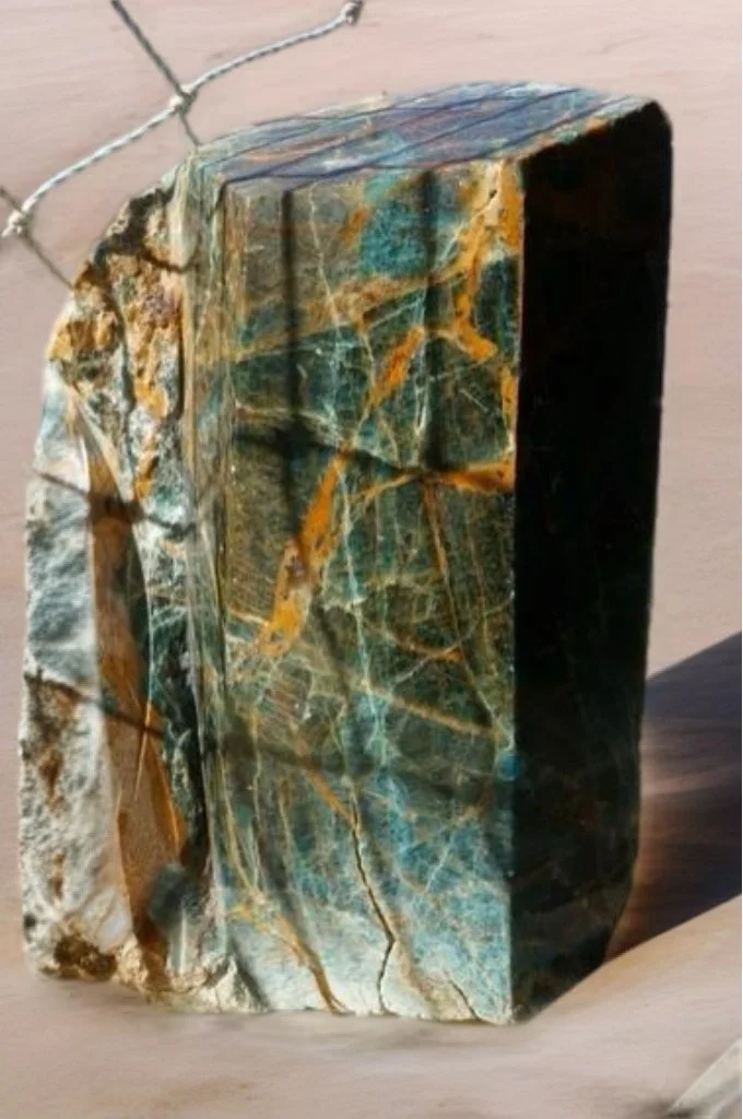 Semi-Polished Blue Apatite Natural Cluster Display, 6.610kg - PRE-ORDER