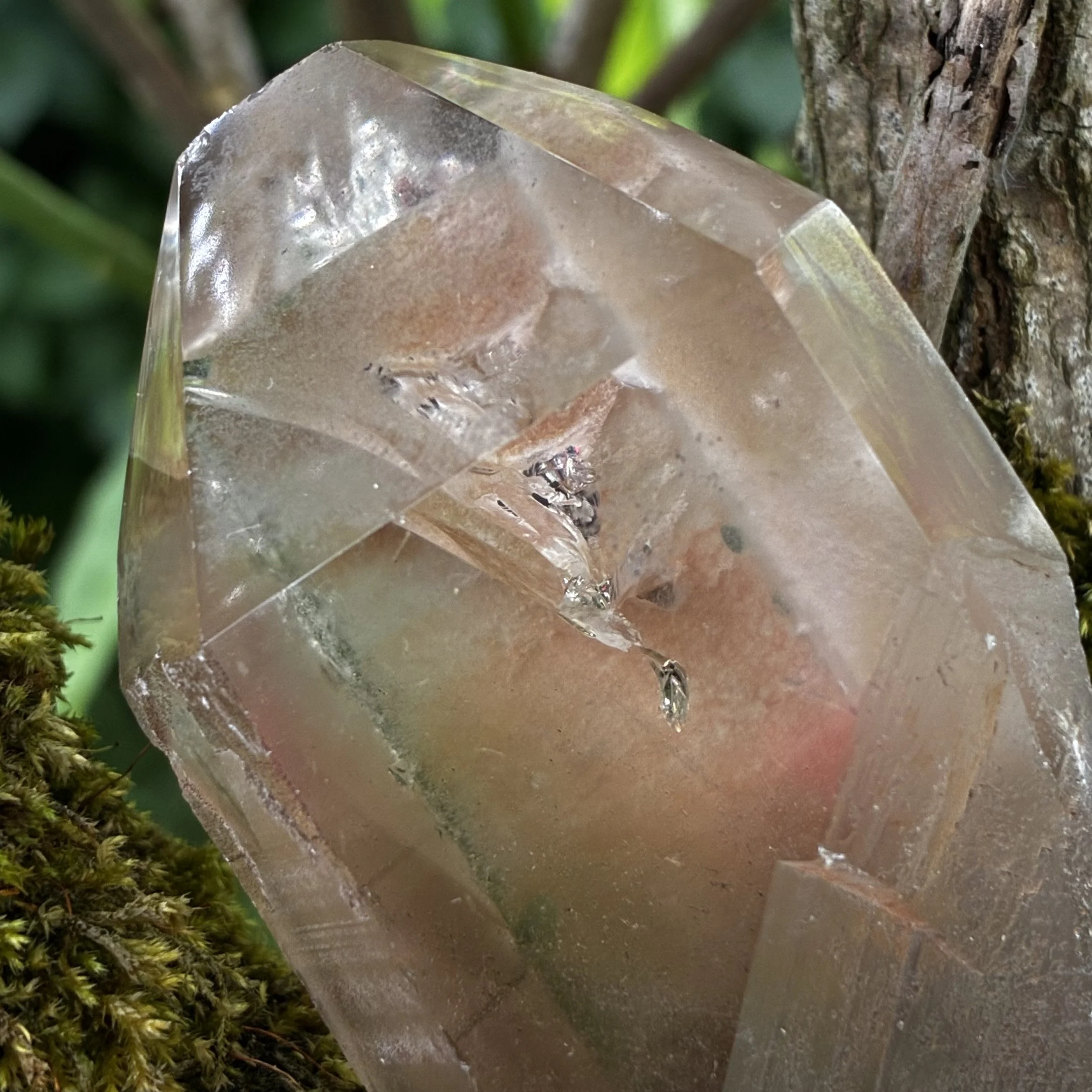 Rare Manifestation Brazilian Clear Quartz Crystal Point, 190g