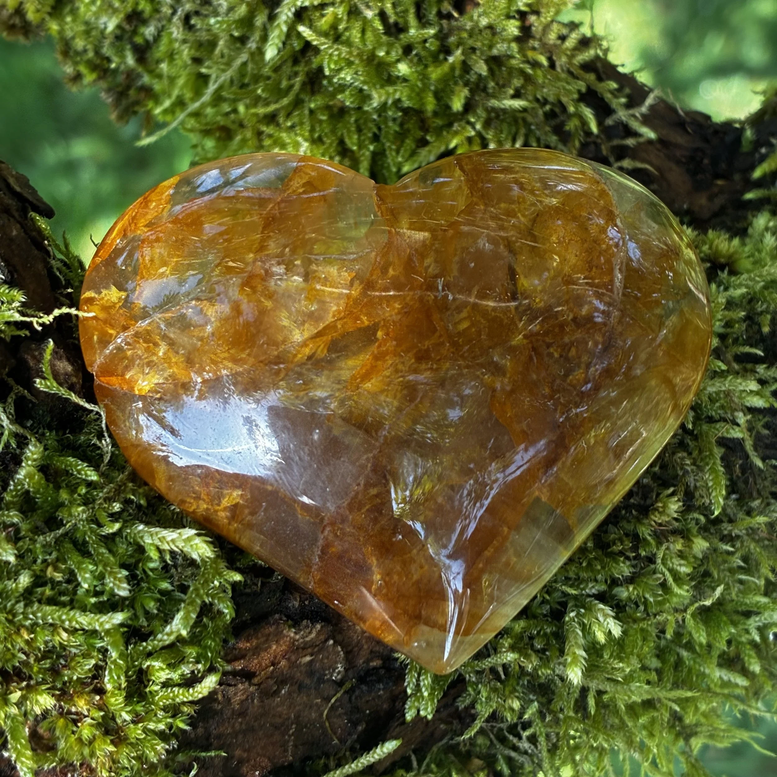 Golden Heart Brazilian Carved Heart, 103g