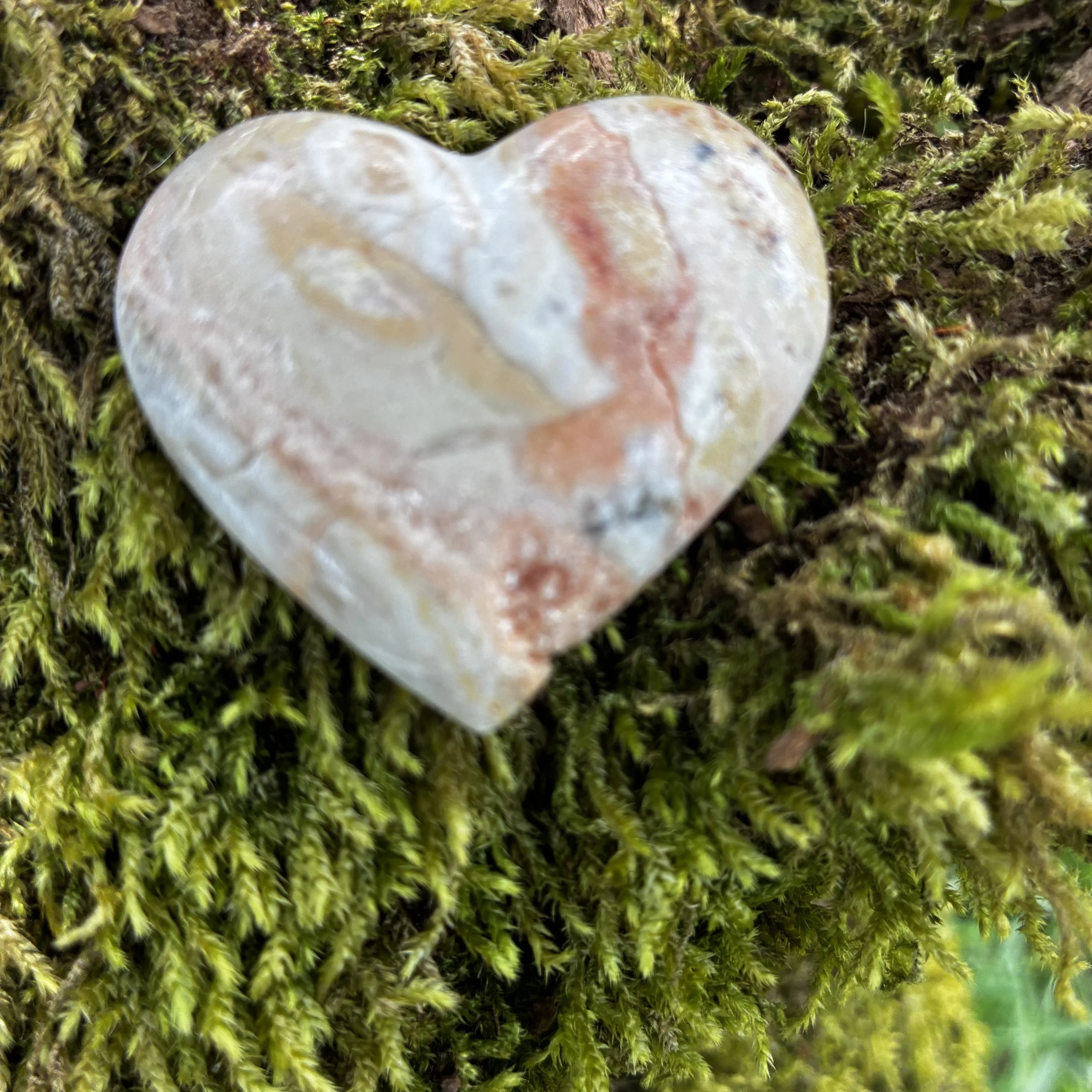 Agate Crystal Brazilian Carved Heart, 37g