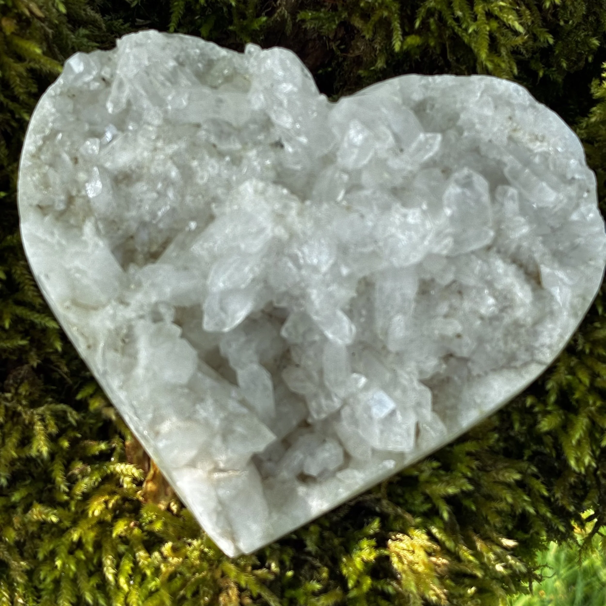 Brazilian Quartz Cluster Geode Heart, 656g