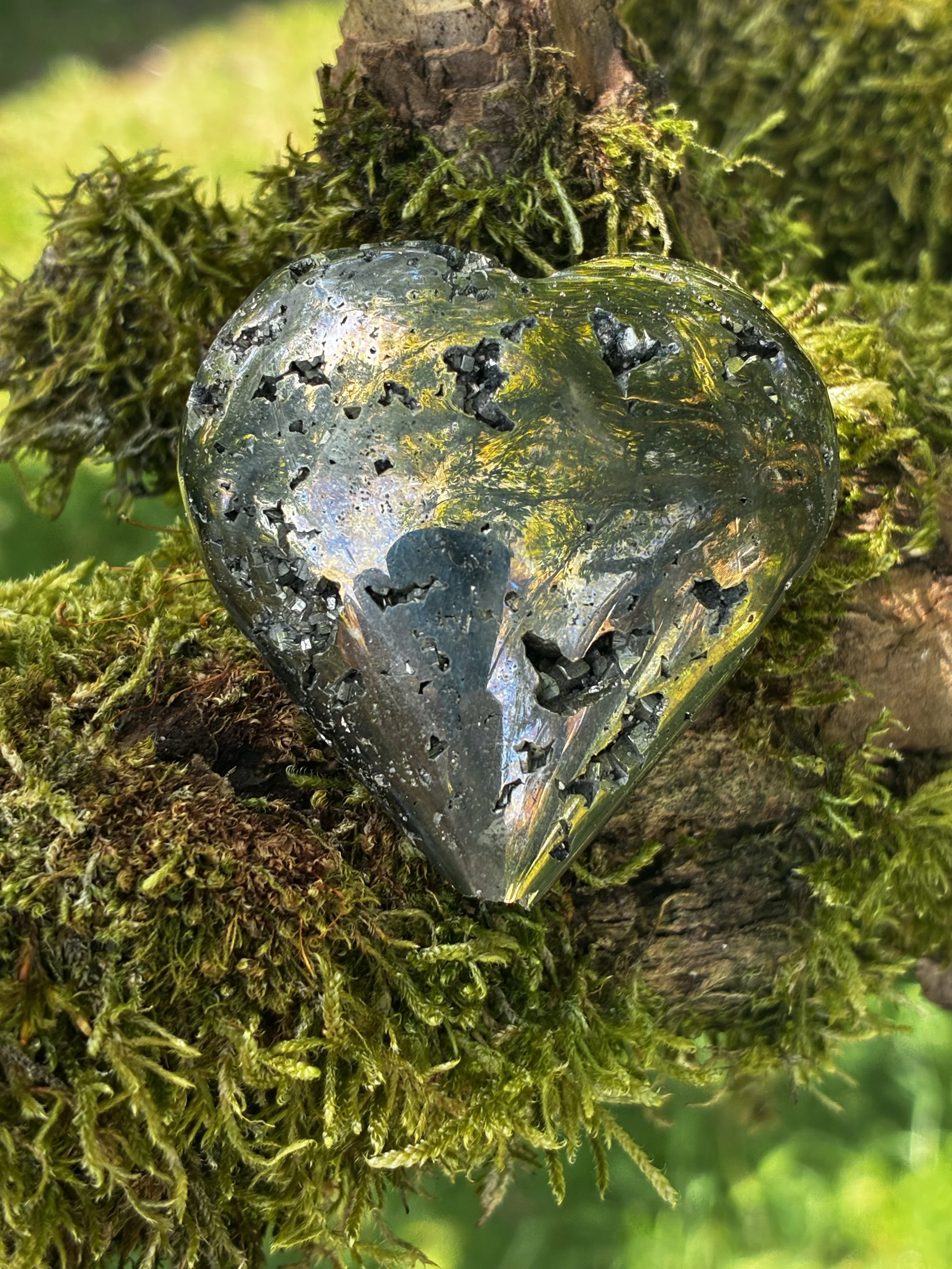 Pyrite Brazilian Carved Heart, 106g
