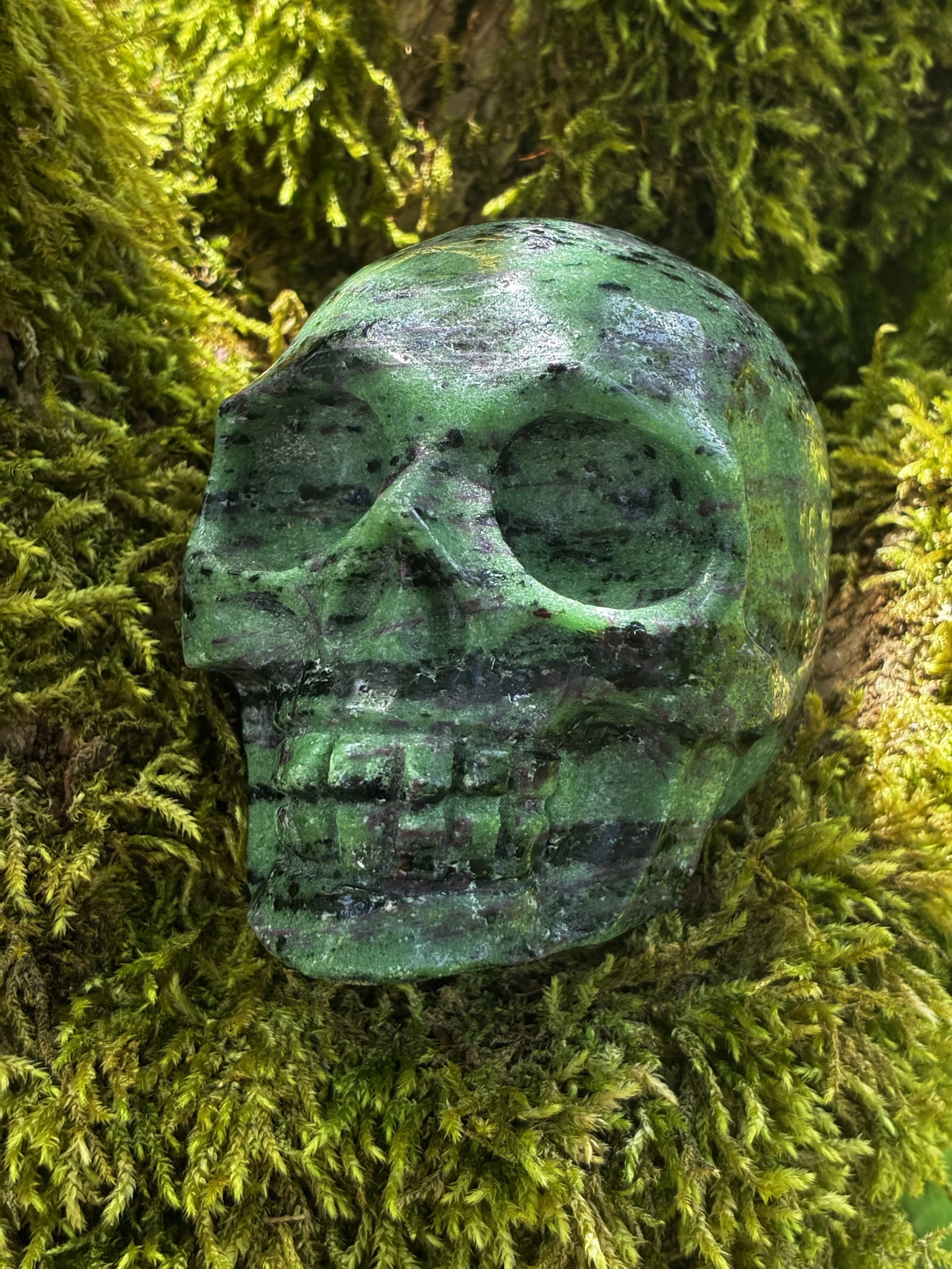 Relic: Ruby in Zoisite Crystal Skull, 818g