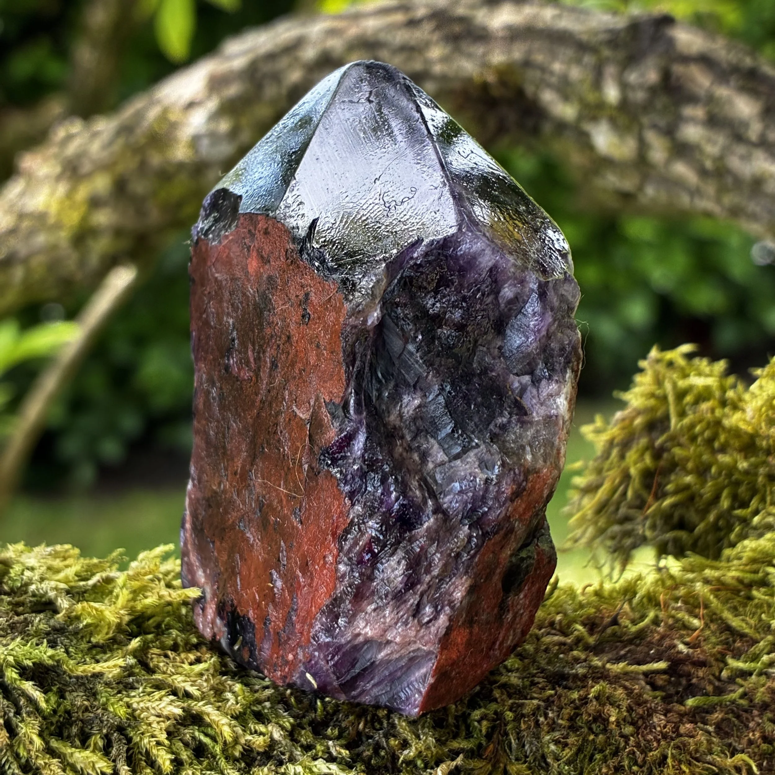 Cacoxenite Amethyst,  Super Seven Semi Polished Brazilian Point, 132g