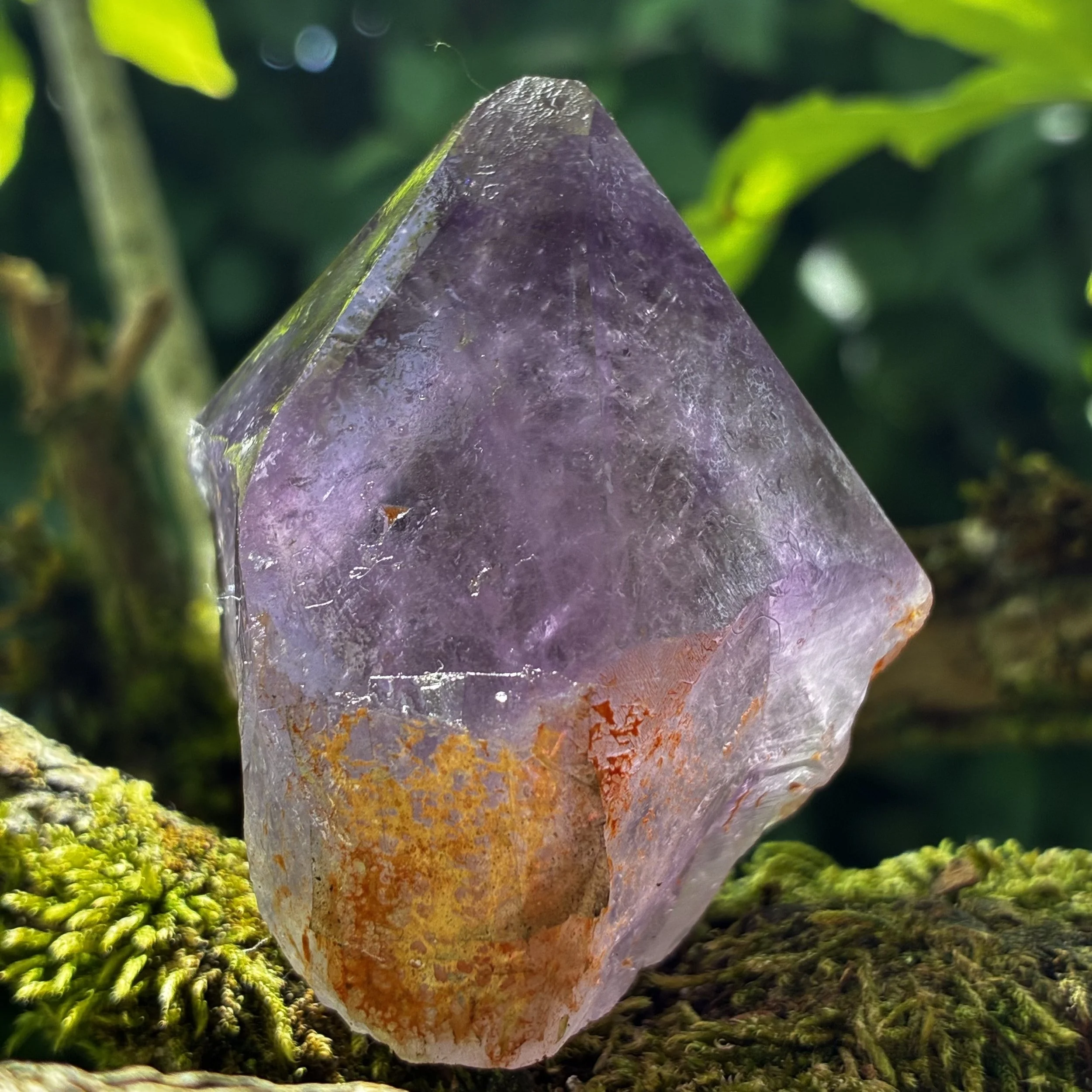 Brazilian Amethyst Semi-Polished Point with Natural Iron Staining – 126g