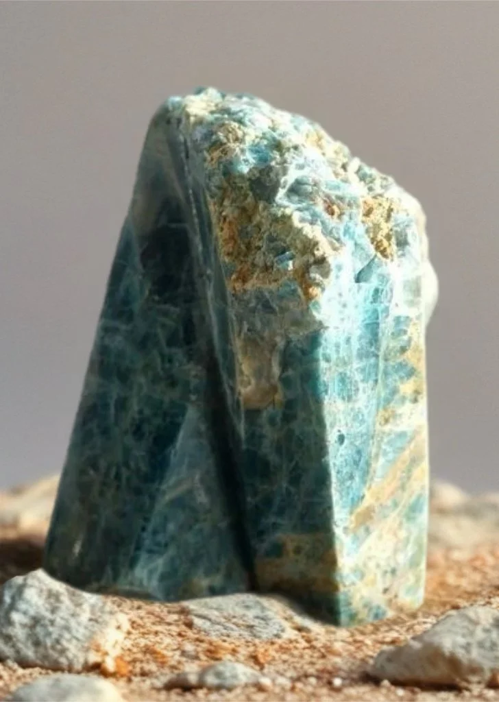 Semi-Polished Blue Apatite Natural Cluster Display, 2.302kg - PRE-ORDER