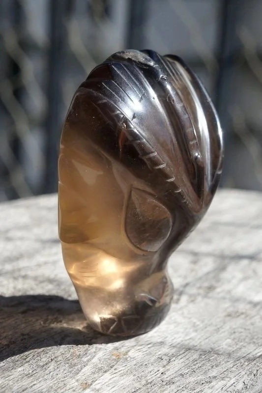 Smokey Quartz Standing Dragon Head, 350g - PRE-ORDER