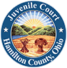 Juvenile Court seal from Highland County, Ohio, featuring a bear and a sunrise or sunset over mountains