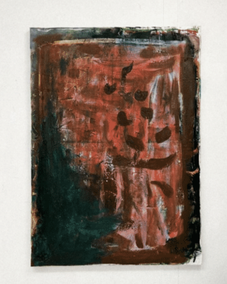 THE LOBBY WAS EMPTY OF PEOPLE; ONLY THE BELLBOY REMAINED SEATED ON THE HEAVY SOFA. THE ROOM WAS ELECTRIC, 140 x 100 cm, oil on canvas, 2024
