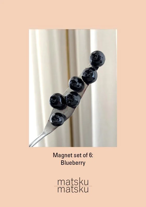 Magnet set of 6 - Blueberry