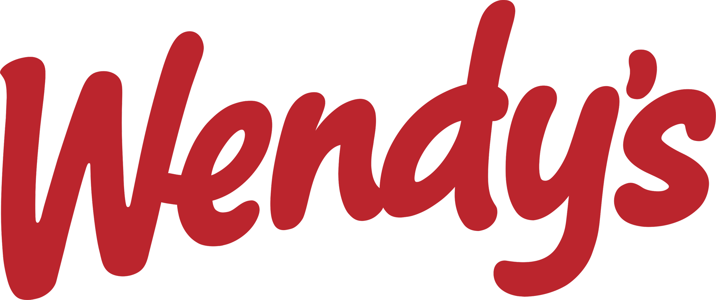 The word 'Wendy's' written in red, cursive font against a black background.
