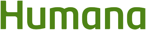 Humana logo with green text on a black background.