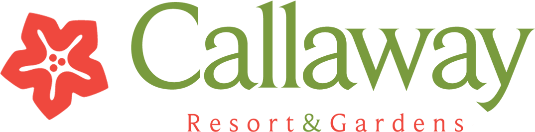 Callaway Resort & Gardens logo with a red flower and green text