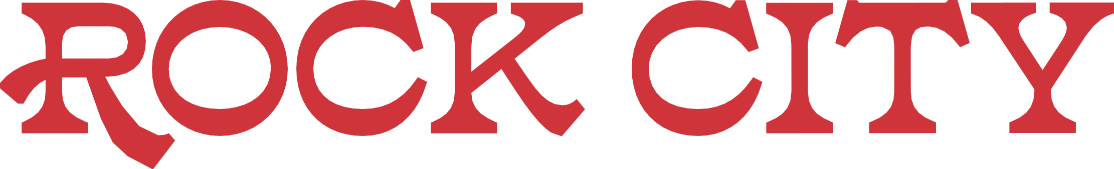The word 'ROCKCITY' written in large, bold, red letters.