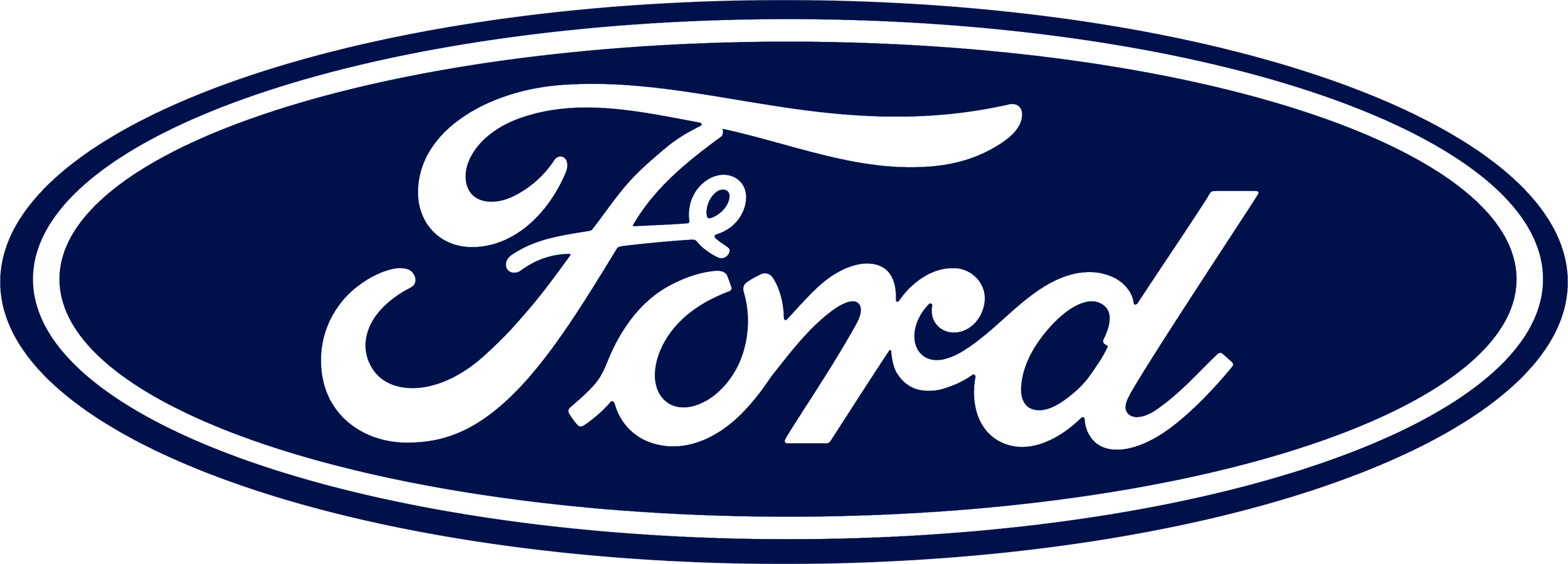 The Ford logo in an oval shape with a blue background and white cursive lettering.