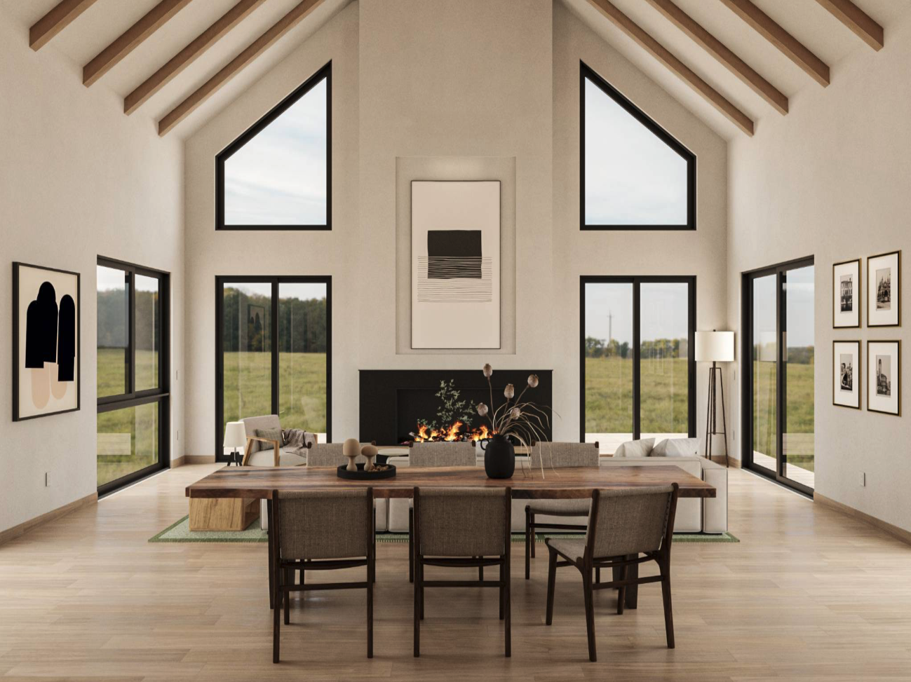 An image of the interior of the Aspen home model by Mountain Stream at Quechee Lakes VT