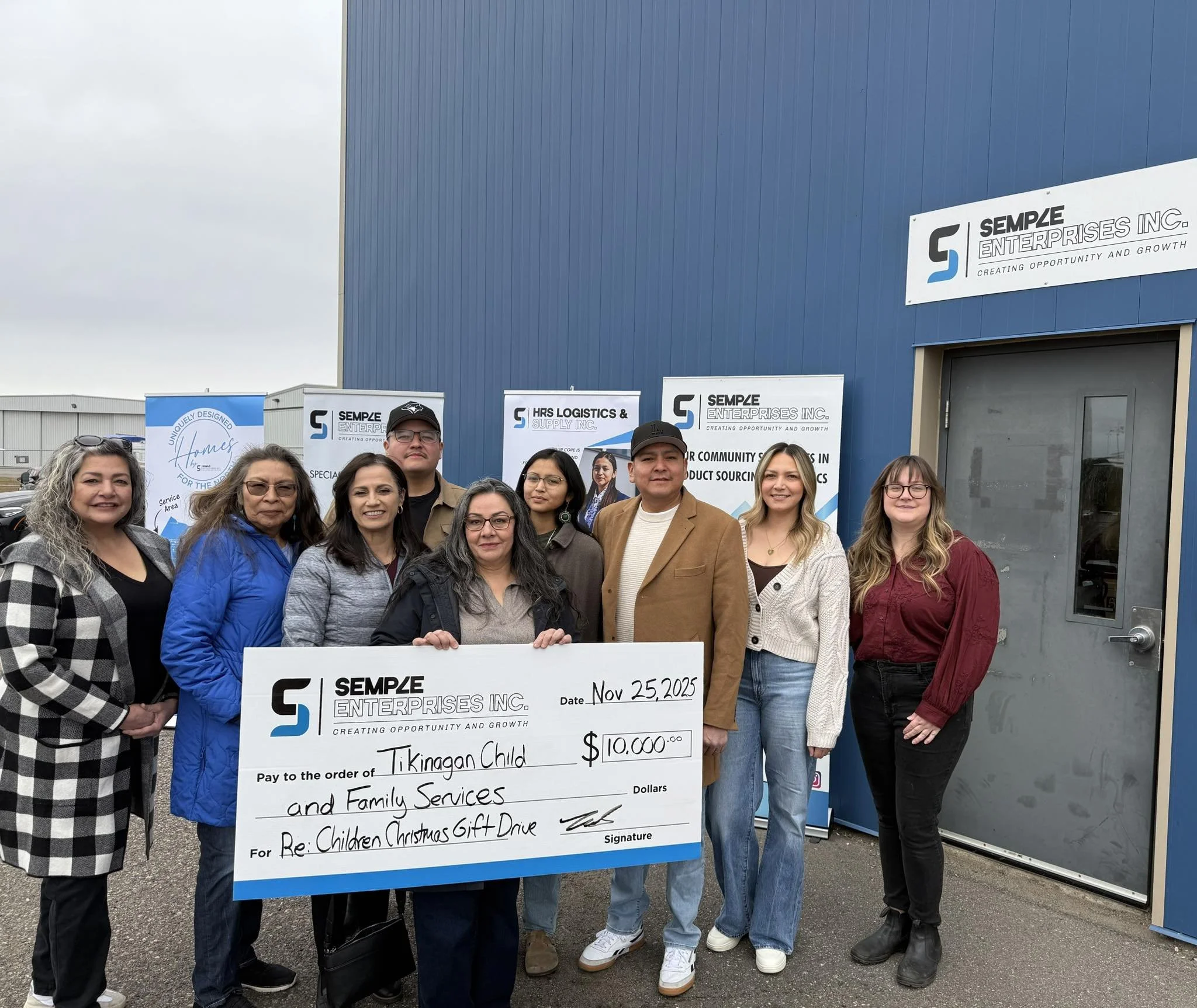 Semple Enterprises Inc. staff and Tikinagan Child and Family Services staff
