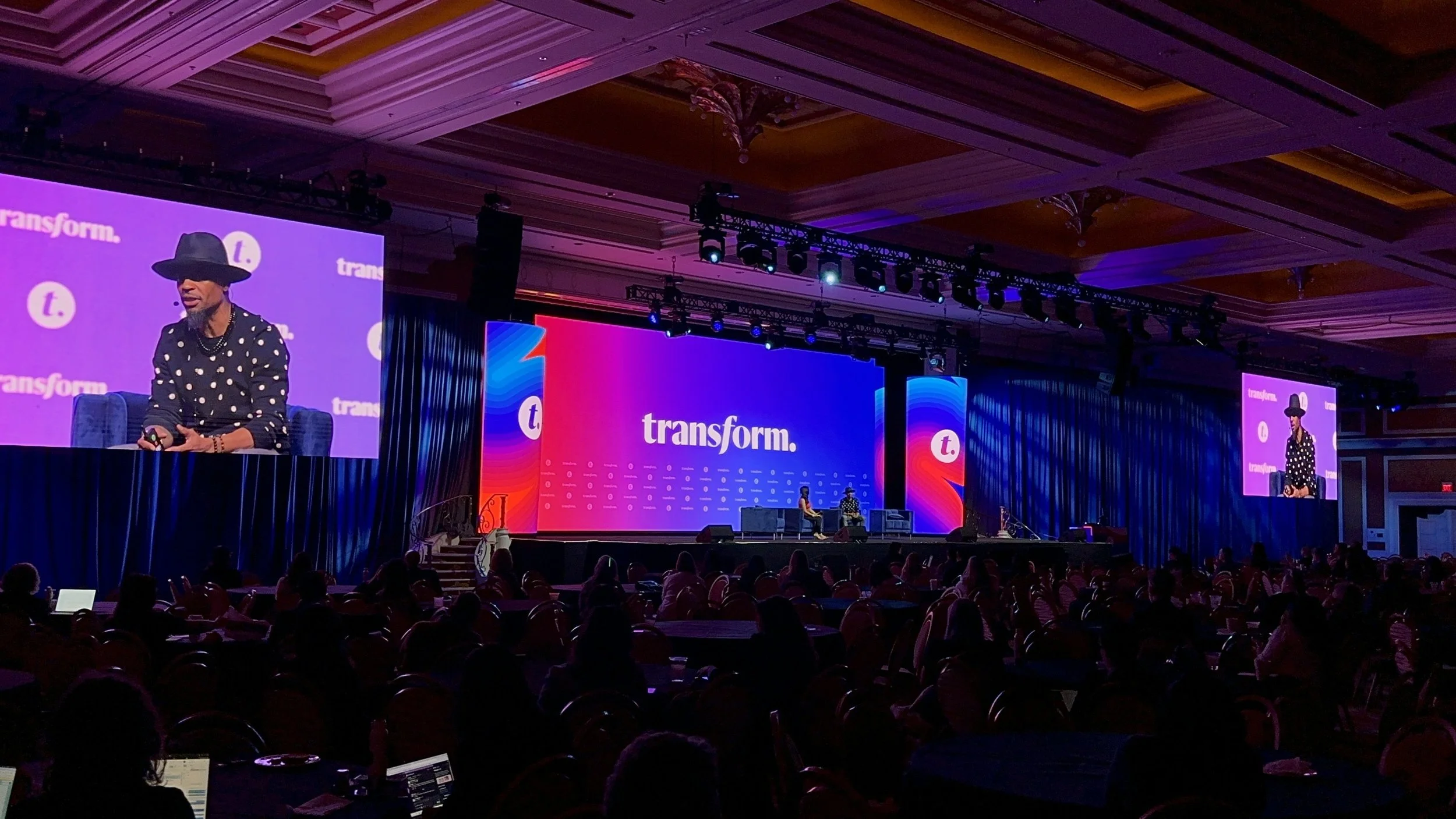 Rob Lewis addressing an audience during a conversation on creativity and cultural change at Transform Conference, Las Vegas, NV, 2025