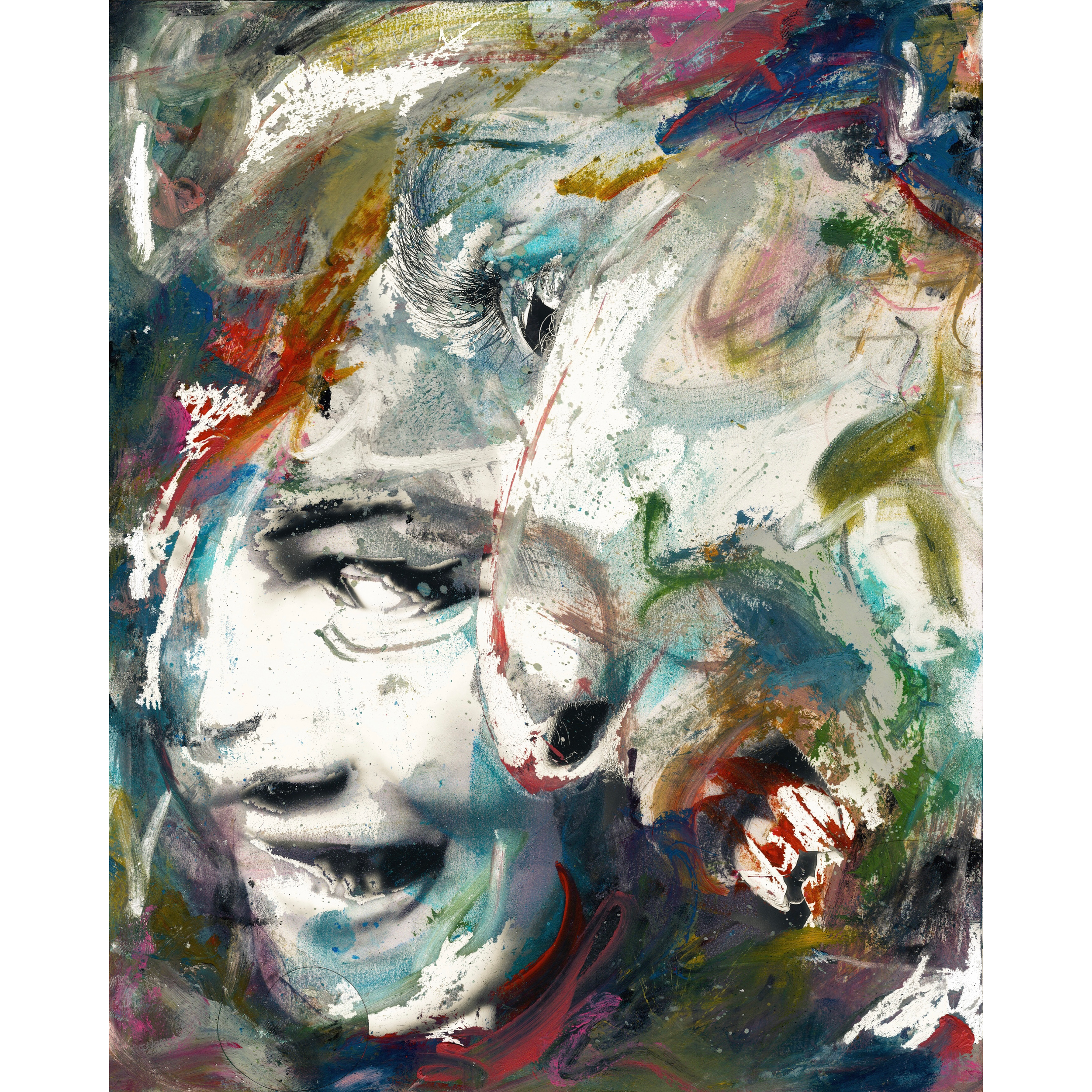 "Woman in the Mirror"
self portrait photograph
makeup and ink on paper
8x10"