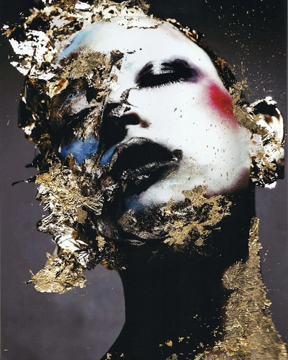 "Victor"
self portrait photograph
gold leaf and ink on paper
8.5x11"