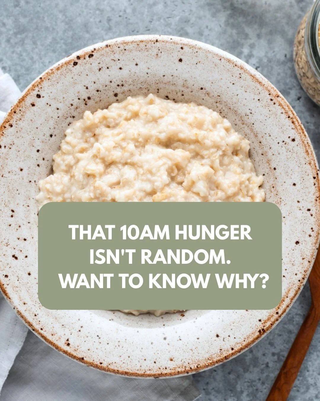 That 10am hunger isn&rsquo;t random. Want to know why?

Plain carbs on their own, cereal, toast, plain porridge, digest fast. 

Blood sugar spikes, then crashes. That crash is exactly why you&rsquo;re hungry for a snack an hour later.

Add protein, f