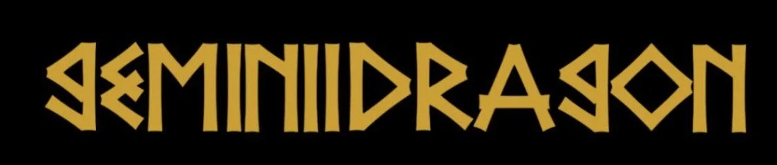 Text that spells 'JeminiDragon' in stylized yellow font on a black background.
