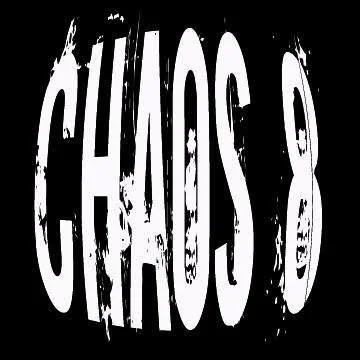 The word 'CHAOS' in distorted, white capital letters on a black background.