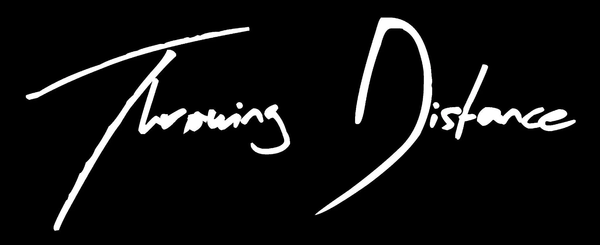 Signature-style text saying 'Through Disance' on a black background.