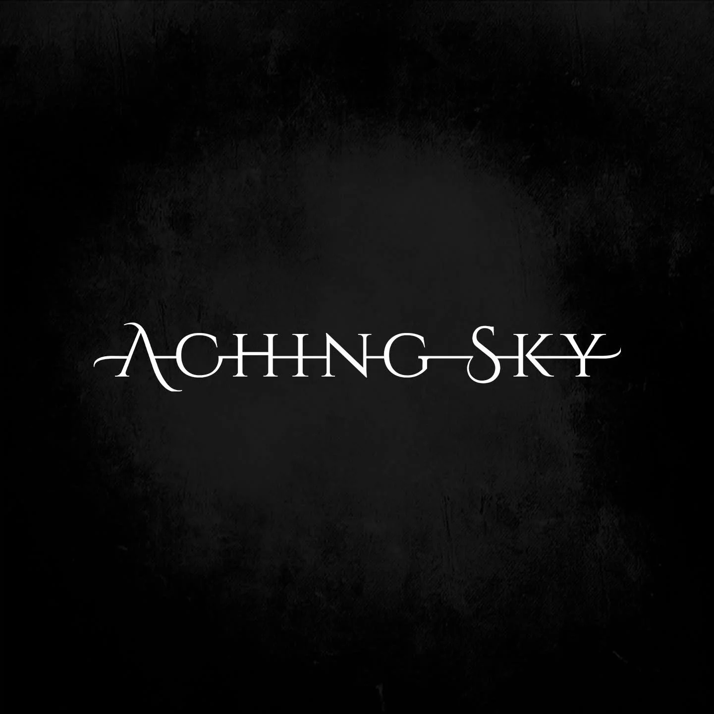 Stylized black and white album cover featuring the text 'Ashing Sky' in an elegant, gothic font with a subtle gradient background.