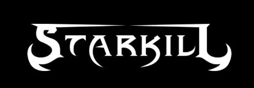 Starkill logo with stylized text on a black background.