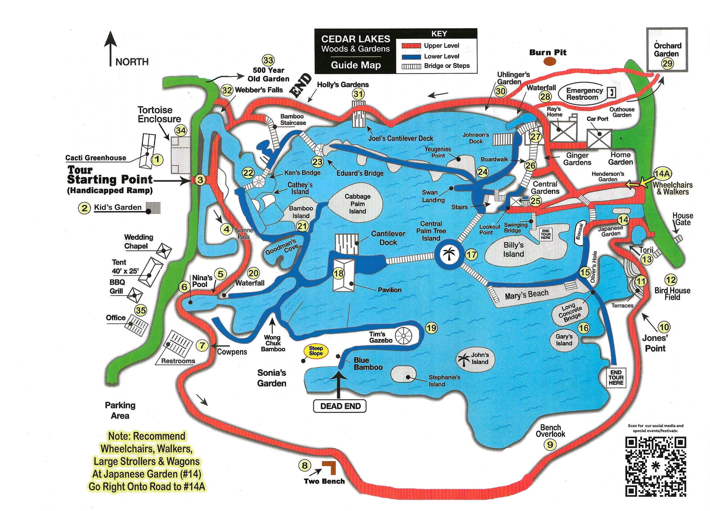 Cedar Lakes Woods and Gardens Map