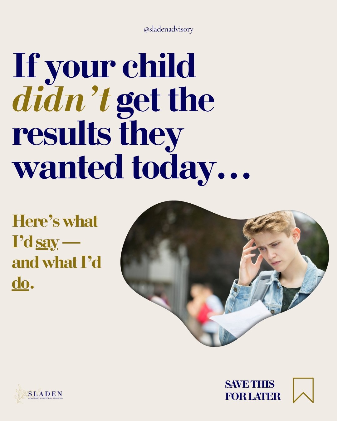 Results day doesn&rsquo;t always bring the news your child hoped for. 💛

Before jumping to solutions, give them space to feel disappointed. Listen, acknowledge it, and remind them that a set of results does not define their potential or their future