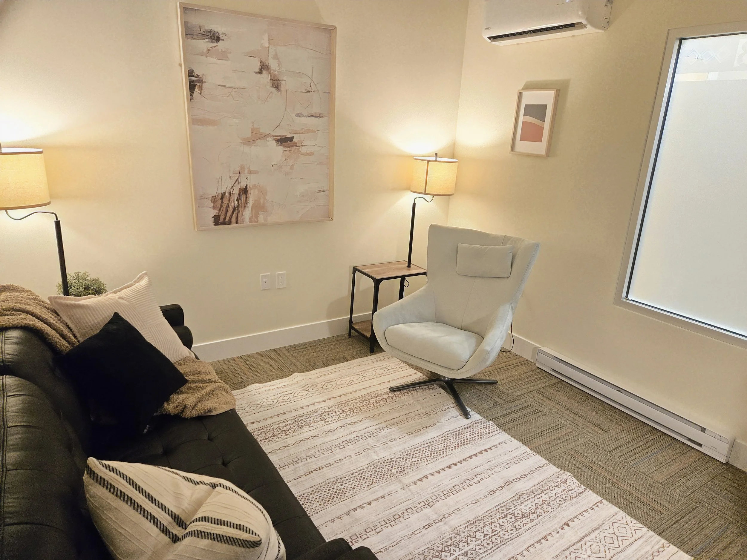 Steady Mind Counselling office in Bedford, Nova Scotia, offering a calm and welcoming space for individual and couples counselling.