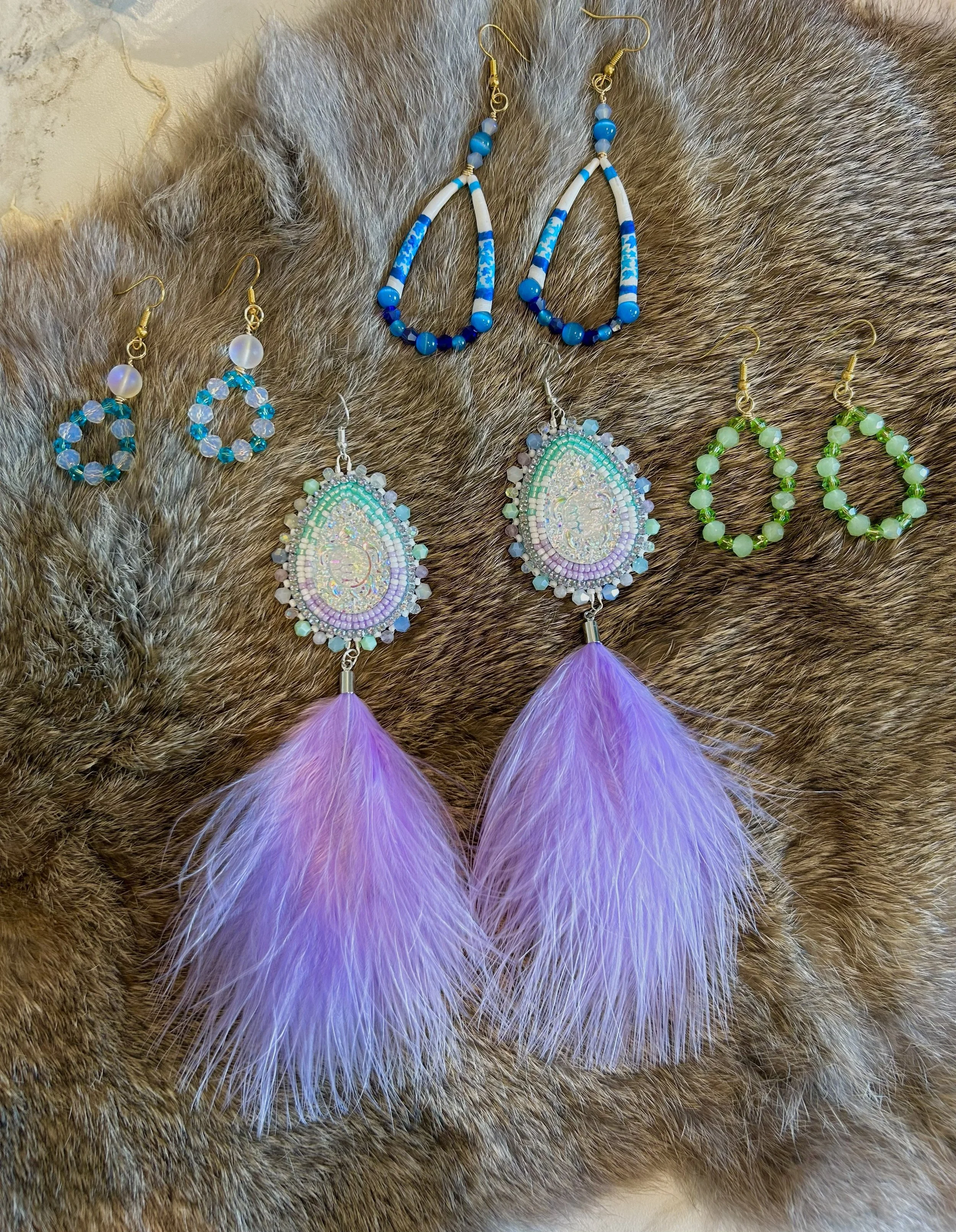 Ostritch Feather Earrings
