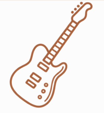 Outline drawing of an electric guitar