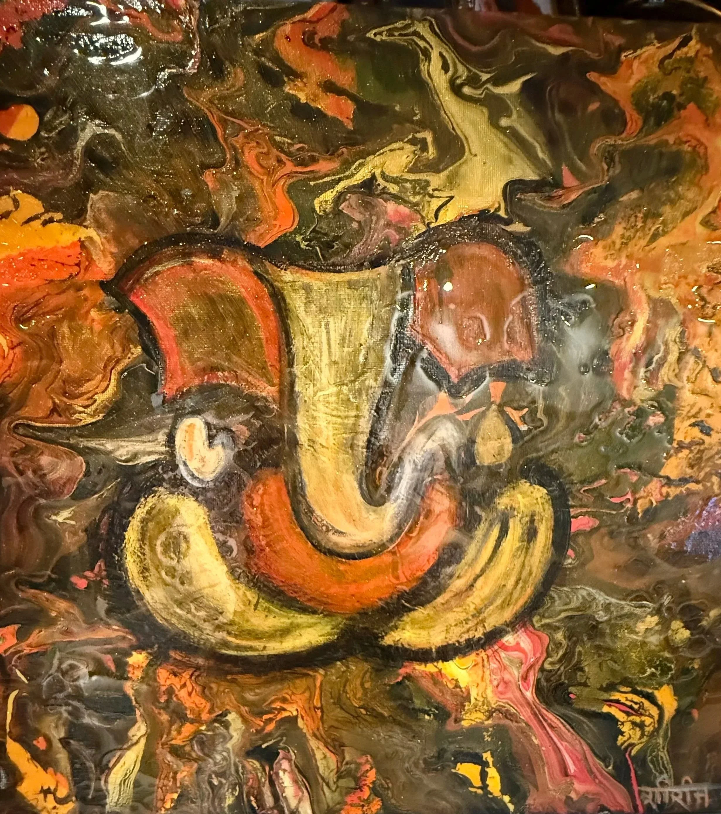  Shining Ganesha 
 24 x 24"