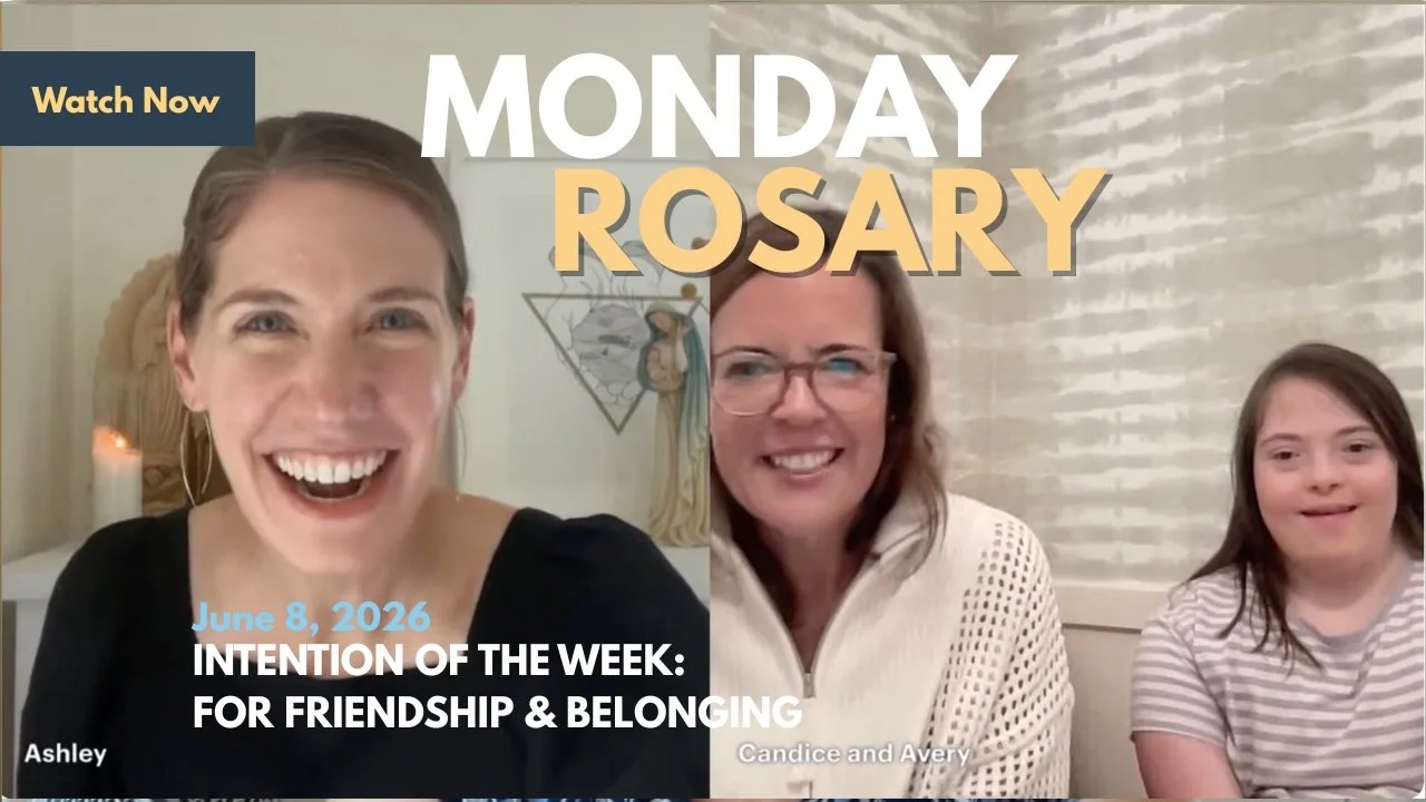 Another great Monday Rosary! This week we prayed specifically for GENUINE FRIENDSHIP AND BELONGING, something all people deserve. Thank you Candice and Avery for joining us! And extra special thanks to Avery for blessing us with a song! If you missed