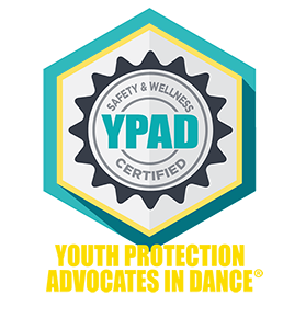 YPAD Safety and Wellness Certified badge with a teal and yellow color scheme.