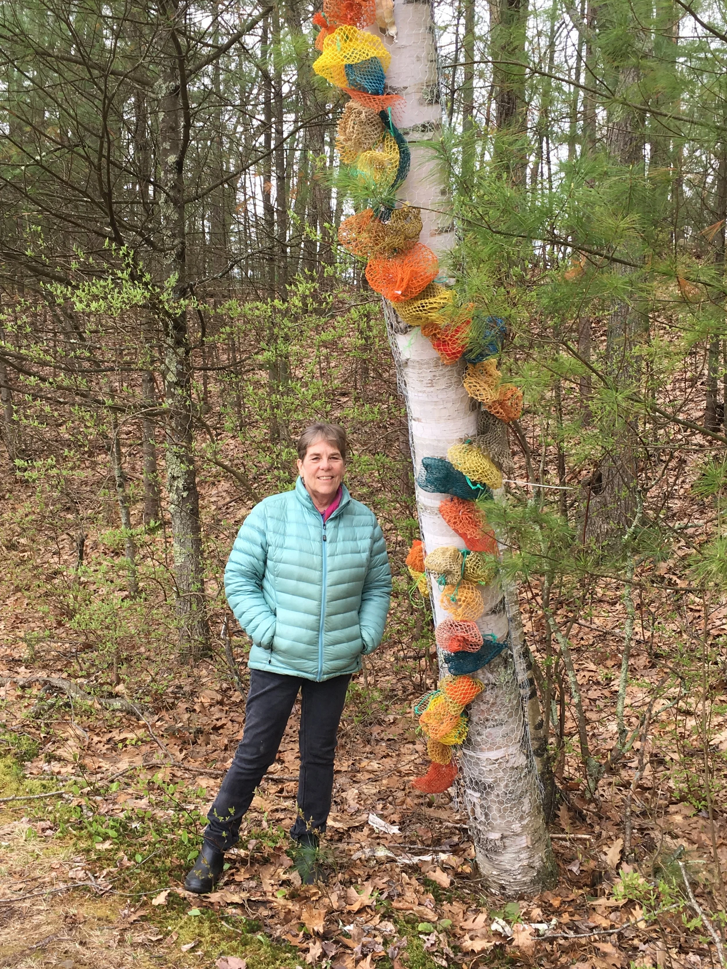 Fungus Among Us,  132"x12"x6” Bait bags, chicken wire, zip ties (Old Frog Pond Farm, Harvard, MA)