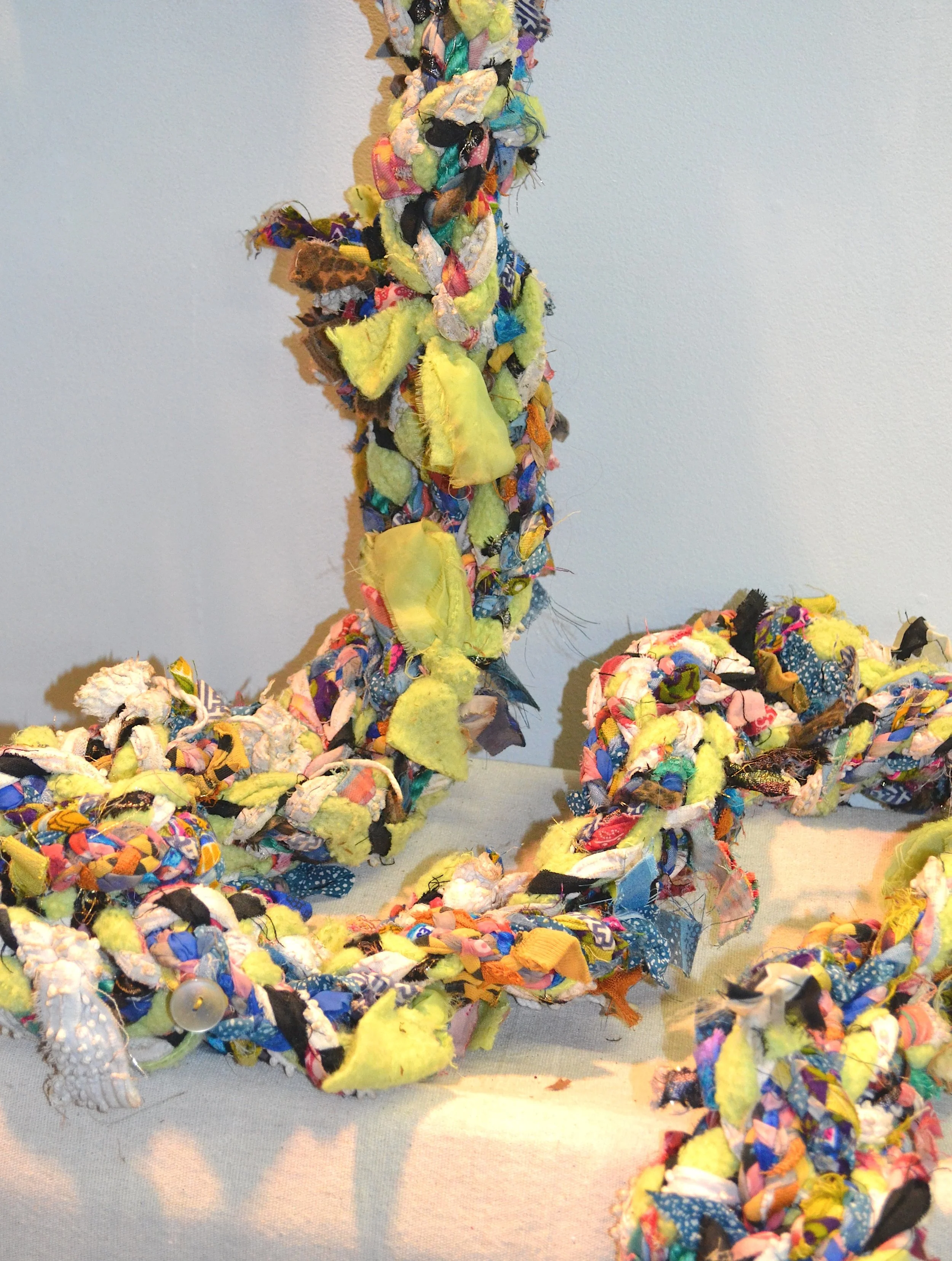 Umbilical 144"x12" My mother’s clothing, blanket, bedspread, my clothing