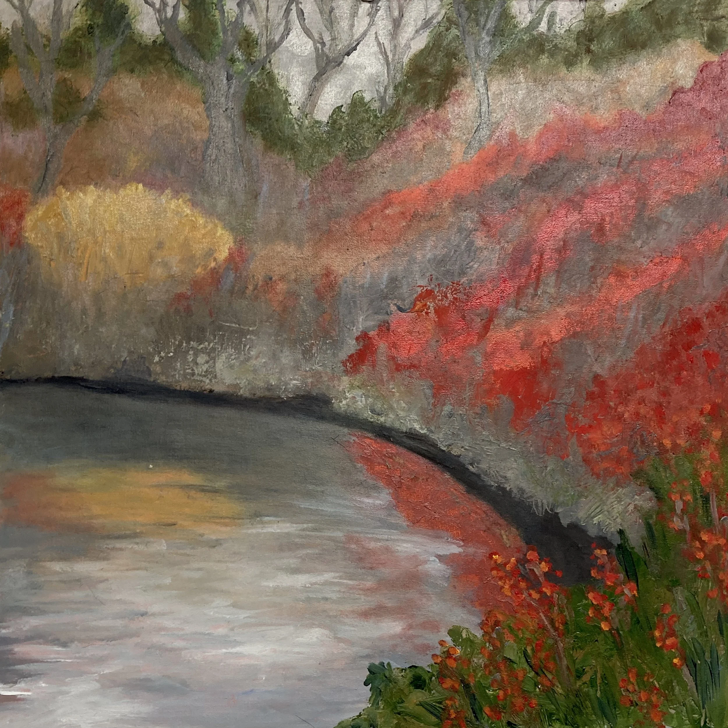 Winterberry, 12"x12” Oil on canvas on board