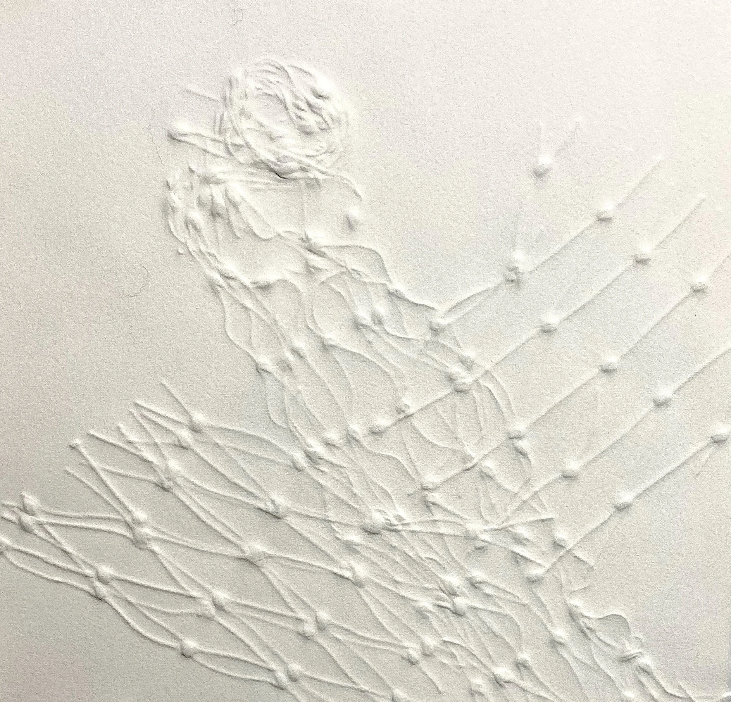 Safety Nets 1,  11"x11”  Embossed Monotype