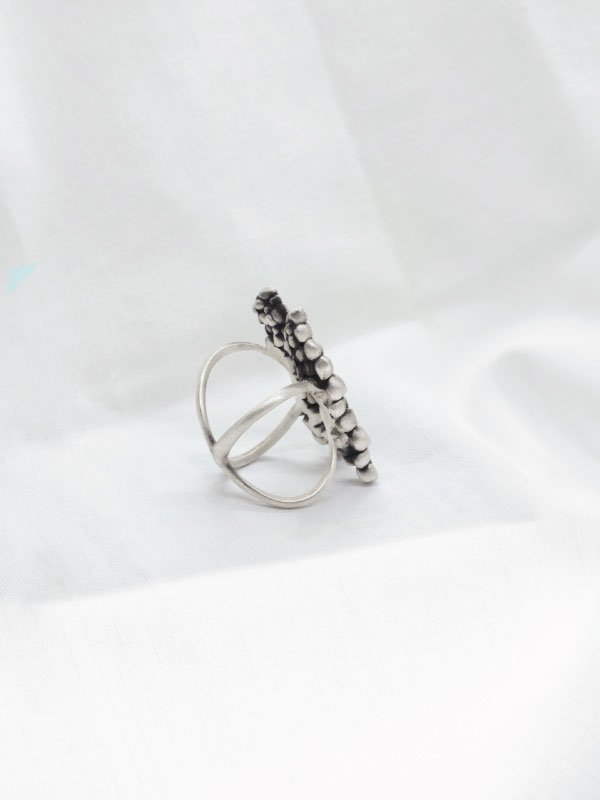 pebble-dual-ring-sterling-silver-cadera-jewelry-collectible-silver