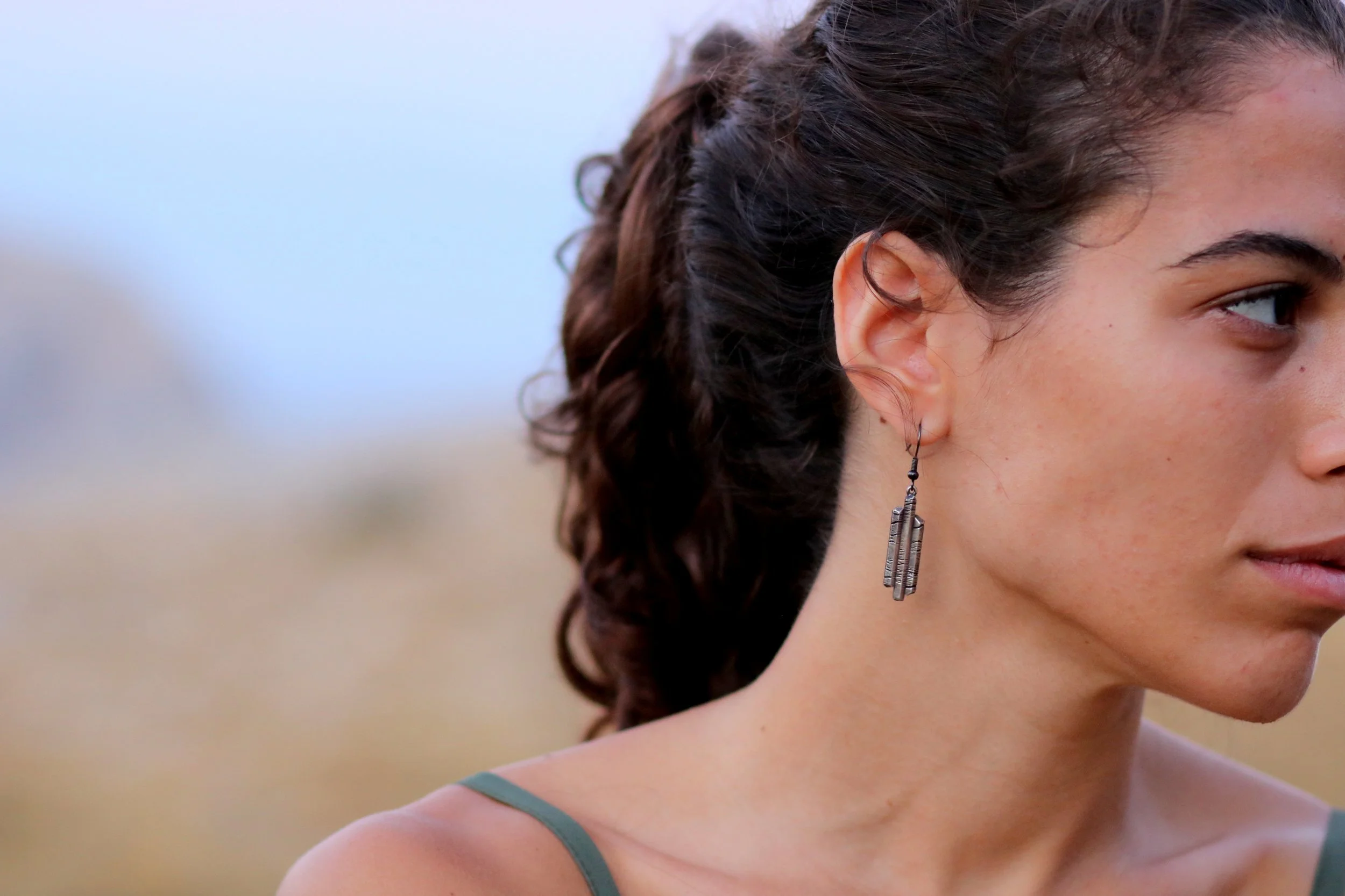 columnar-basalt-earrings-sterling-silver-cadera-jewelry-worn