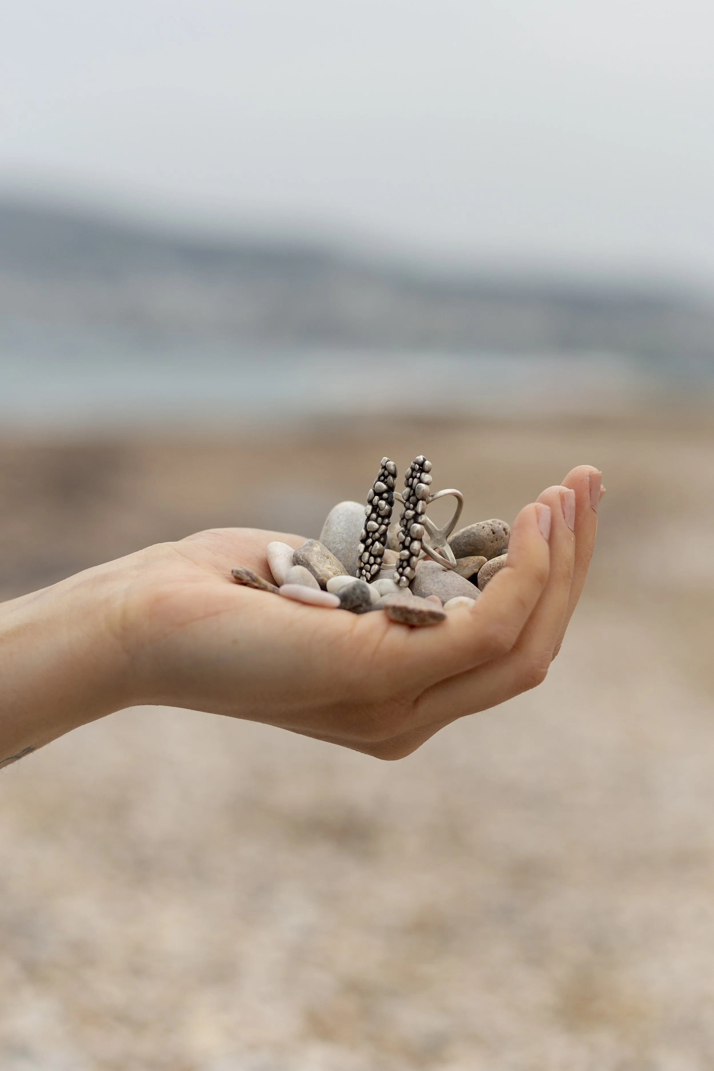 pebble-dual-ring-sterling-silver-cadera-jewelry-collectible-silver